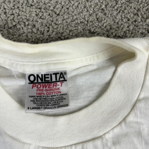 Vintage St. Thomas V.I. Shirt Mens Extra Large White Scuba Diving Oneita 90s - Picture 10 of 13